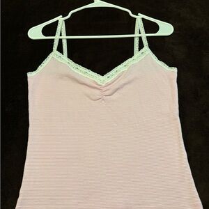 LOFT Light Pink Camisole with Lace Trim